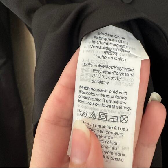 NWT J Crew Deep V Neck Button Front Satin Backed Crepe Black Top 4 - Picture 5 of 7